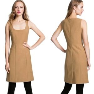 TORY BURCH Azalea Square Neck Woolen Dress Camel Brown Size 6